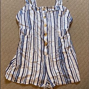 stripped and button down romper